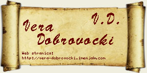 Vera Dobrovocki vizit kartica